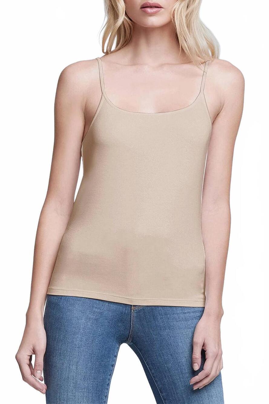 NEW L'AGENCE ella spaghetti tank top in nude